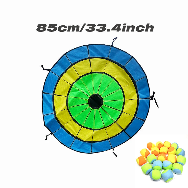 Dartboard Game Set Round Cloth Dart Board Outdoor Hrowing Sticky Ball Target Toy With 20 Balls for Parent-child Interaction Game