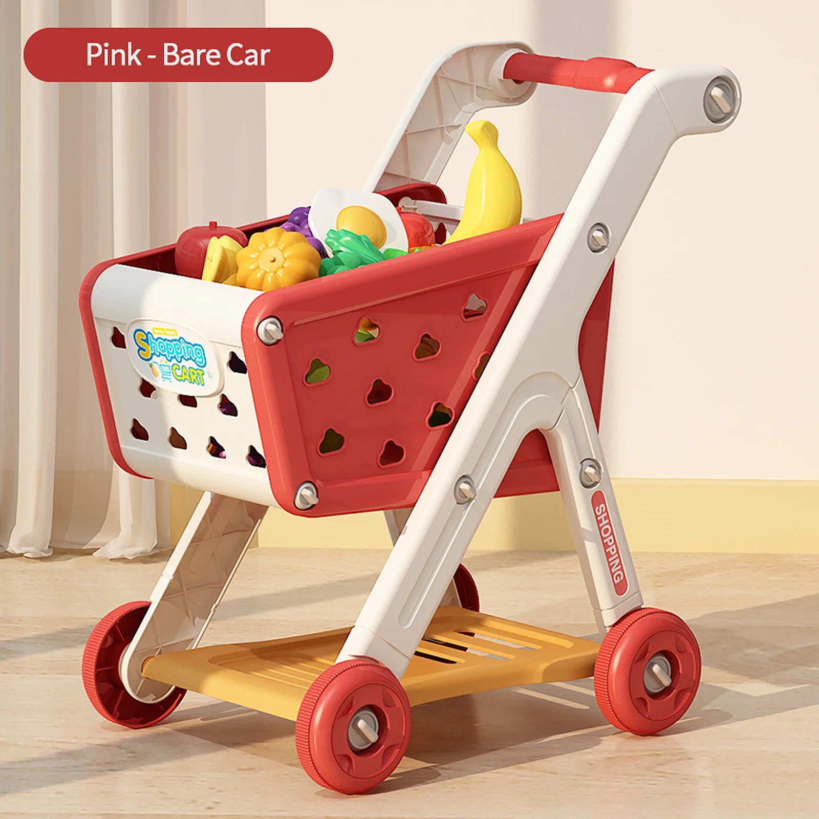 Shopping cart toy baby small trolley children play house fruit cut cut music kitchen supermarket men and girls