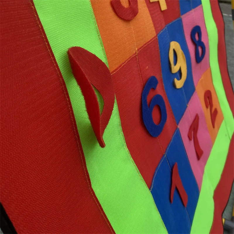 Dartboard Game Set Round Cloth Dart Board Outdoor Hrowing Sticky Ball Target Toy With 20 Balls for Parent-child Interaction Game