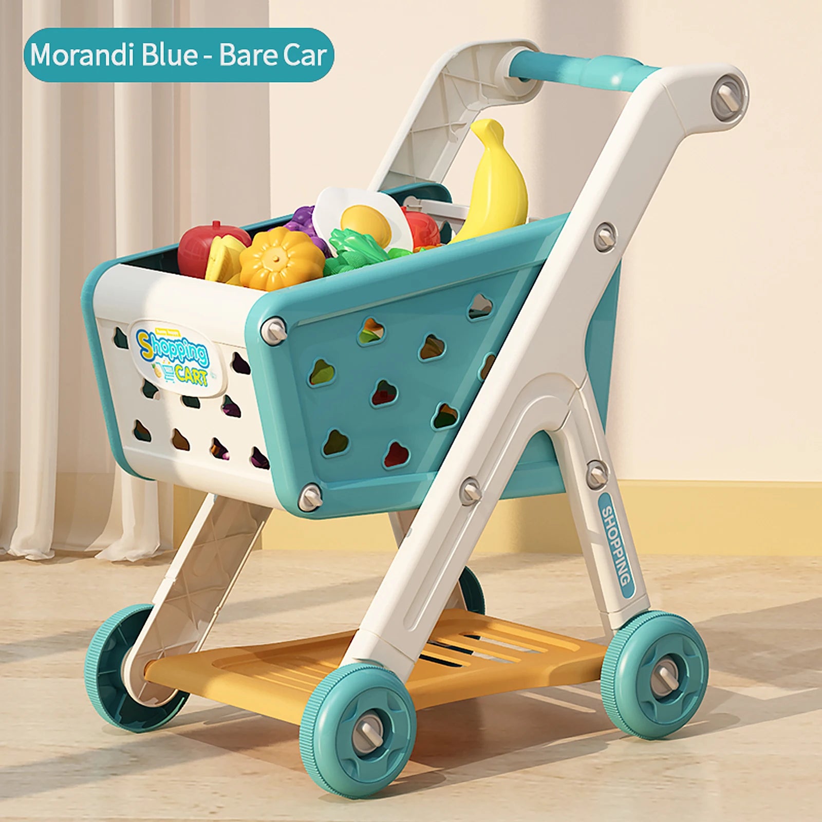 Shopping cart toy baby small trolley children play house fruit cut cut music kitchen supermarket men and girls