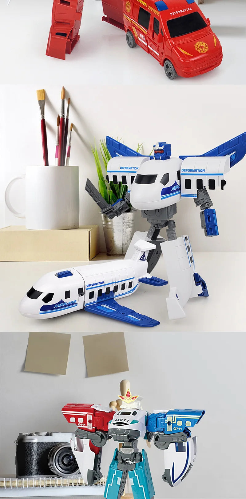 6699 New 20CM Transformation Toy Anime Robot Car Action Figure Plastic Cool Movie Aircraft Model Kids Boy Gift